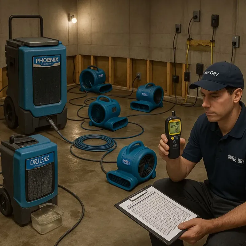 Structural Drying and Dehumidification process in Merlin, OR